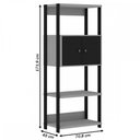 Ver imagem 4 de Estante para Livros 2 Portas 3 Prateleiras Freijó Preto Fosco - Genialflex