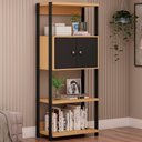 Ver imagem 1 de Estante para Livros 2 Portas 3 Prateleiras Freijó Preto Fosco - Genialflex