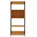 Ver imagem 3 de Estante para Livros 2 Portas 3 Prateleiras Freijó Preto Fosco - Genialflex