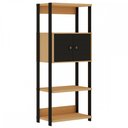 Ver imagem 2 de Estante para Livros 2 Portas 3 Prateleiras Freijó Preto Fosco - Genialflex