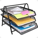 Ver imagem 5 de Organizador Mesa Escritório Bandeja Documento Papel A4 Metal