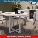 Ver imagem 2 de Mesa de Reunião Redonda P25 Pandin 110 Cm (largura) Tampo Mdp Branco Pé Aço Tubular Cinza