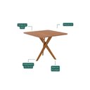 Ver imagem 4 de Mesa para Sala de Jantar 77cm x 95cm sem Vidro Cacau Marrom/Cinamomo