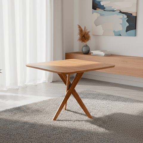 Mesa para Sala de Jantar 77cm x 95cm sem Vidro Cacau Marrom/Cinamomo