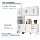 Ver imagem 2 de Cozinha Completa Lorena 11 Portas 2 Gavetas MDP 182cm Branco Kaiki Móveis