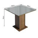 Ver imagem 3 de Mesa de Jantar Quadrada Tampo de Vidro Madesa 5363 Rustic/Cinza