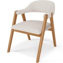 Ver imagem 3 de Conjunto de Jantar Verbena 6 Lugares Tampo em Vidro com Cadeiras Linho Cru 135cm Lyam Decor