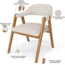 Ver imagem 6 de Conjunto de Jantar Verbena 6 Lugares Tampo em Vidro com Cadeiras Linho Cru 135cm Lyam Decor