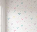 Ver imagem 1 de Papel de Parede Corações Infantil Colorido Rolo 3m