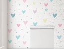 Ver imagem 3 de Papel de Parede Corações Infantil Colorido Rolo 3m