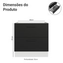 Ver imagem 2 de Balcão de Cozinha 80 cm 2 Gavetas (sem Tampo) Branco/Preto Agata Madesa