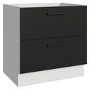Ver imagem 1 de Balcão de Cozinha 80 cm 2 Gavetas (sem Tampo) Branco/Preto Agata Madesa