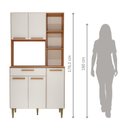 Ver imagem 5 de Armário de Cozinha 5 Portas 1 Gaveta Carol Marrom/Freijó/Off-White