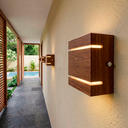 Ver imagem 1 de Arandela c/ Friso Imbuia Acrilux para Parede ou Muro 12x12 Imbuia | 127/220V
