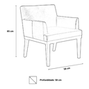 Ver imagem 4 de Kit 2 Poltronas Decorativa Vitória Couro Preto Pés Madeira Ms Decor