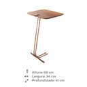Ver imagem 3 de Mesa de Apoio para Sofá Bandeja Castanho Base Cobre