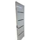Ver imagem 3 de Porta de Aluminio Lambril Branco com Maçaneta e Friso Linha 25 - 210x100 Esquerda