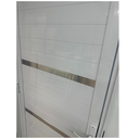 Ver imagem 2 de Porta de Aluminio Lambril Branco com Maçaneta e Friso Linha 25 - 210x100 Esquerda