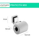 Ver imagem 7 de Suporte Porta Papel Higiênico Banheiro Ventosa Cromado Cor Cromado