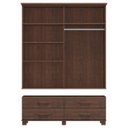 Ver imagem 4 de Guarda-roupa Bipartido 4 Portas 4 Gavetas Café Ouro Madeira Pinus - Finestra