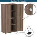Ver imagem 5 de Armário Alto P25 Pandin 80 Cm (largura) em Mdp Cor Walnut com 2 Portas e 3 Prateleiras