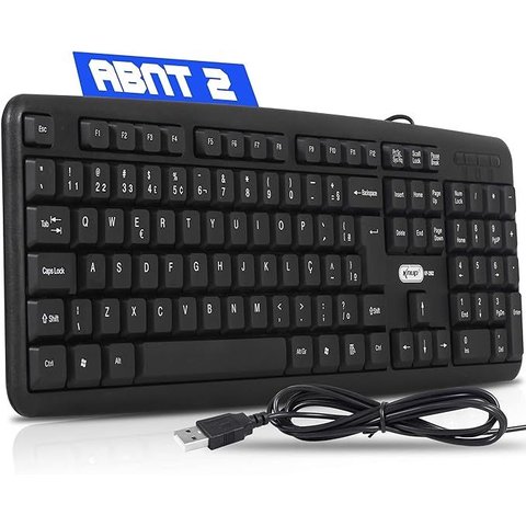Teclado com Fio Knup Kp-2002 Usb Gamer Abnt2 Preto