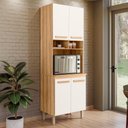 Ver imagem 2 de Torre Quente Paneleiro Intenza 70cm 1 Forno Freijó/off White Cristal - Nicioli