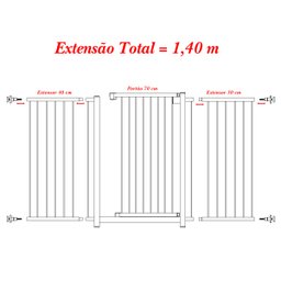 GRADE PORTÃO PET BEBÊ DIVISOR AMBIENTE 70 A 140 CM PRETO - 3
