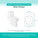 Ver imagem 3 de Assento Sanitário Tampa de Vaso Madeira Mdf Laqueado Ibiza para Bacia Incepa 6lpf - Bege Claro