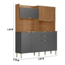 Ver imagem 3 de Cozinha Compacta Pitaya 7 Portas 2 Gavetas - Amendola Touch/Grafito Prime Tx