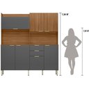 Ver imagem 6 de Cozinha Compacta Pitaya 7 Portas 2 Gavetas - Amendola Touch/Grafito Prime Tx