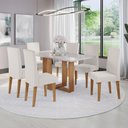 Ver imagem 2 de Mesa de Jantar 6 Lugares Aspen com Vidro Mel/off White/marfim - Viero Móveis