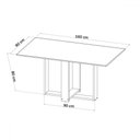 Ver imagem 3 de Mesa de Jantar 6 Lugares Aspen com Vidro Mel/off White/marfim - Viero Móveis