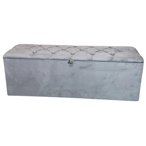 Recamier Calçadeira Bau Queen Cristal 150cm Cor Bege