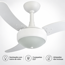 Ver imagem 5 de Ventilador de Teto Infinity Lux 2003 Branco com 3 Pás de MDF Controle Remoto