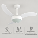 Ver imagem 3 de Ventilador de Teto Infinity Lux 2003 Branco com 3 Pás de MDF Controle Remoto