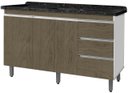 Ver imagem 2 de Gabinete Para Pia de 1.50 Metro balcão 100% MDF com Puxador em Alumínio inteiro chapa de 15mm ultima