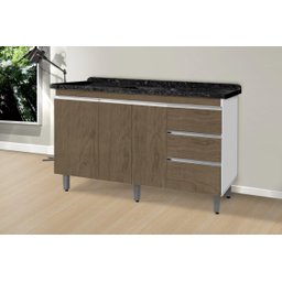 Gabinete Para Pia de 1.50 Metro balcão 100% MDF com Puxador em Alumínio inteiro chapa de 15mm ultima - 3