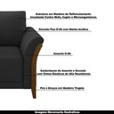 Ver imagem 4 de Kit 2 Poltronas Decorativas Pés em Madeira Market PU Preto - Gran Belo