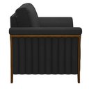 Ver mais imagens de Kit 2 Poltronas Decorativas Pés em Madeira Market PU Preto - Gran Belo