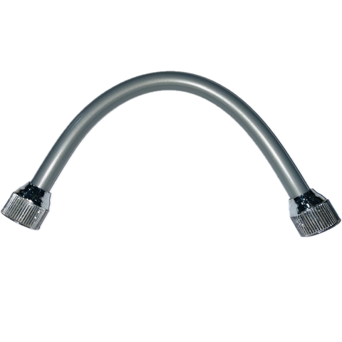 Kit com 5 Engates Flexíveis PVC 1/2" 30cm Cinza Cromado Cipla