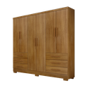 Ver imagem 1 de Guarda Roupa Solteiro Encant 6 Portas 6 Gavetas com Pe Novo Horizonte Cumaru
