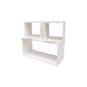 Kit 3 Nichos 50x25 / 20x20 / 20x20 Kit 20cm Profundidade - Mdf Branco - Cód. 803
