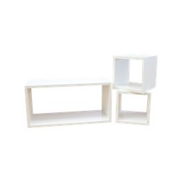 Kit 3 Nichos 50x25 / 20x20 / 20x20 Kit 20cm Profundidade - Mdf Branco - Cód. 803 - 3