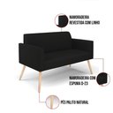 Ver imagem 6 de Sofá Namoradeira Pés Palito Natural Marisa Linho D03 - D\'rossi Cor A79 Preto