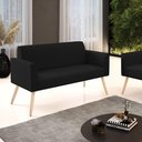 Ver imagem 2 de Sofá Namoradeira Pés Palito Natural Marisa Linho D03 - D\'rossi Cor A79 Preto