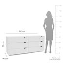 Ver imagem 4 de Cômoda Porto com 6 Gavetas 150x63cm Branco 240821