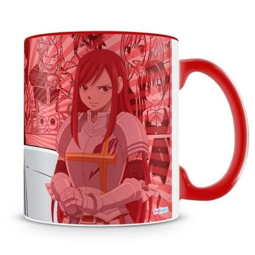 Caneca Fairy Tail Personagens Interior E Alça Branca