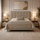 Ver imagem 1 de Cabeceira para Cama Casal Queen Estofada 1,58 ,Mts Liz Vilajo: Suede Crush Cappucino