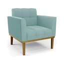 Ver imagem 2 de Poltrona Elisa Decorativa Veludo Cotelê Base Madeira Menta D'Rossi
